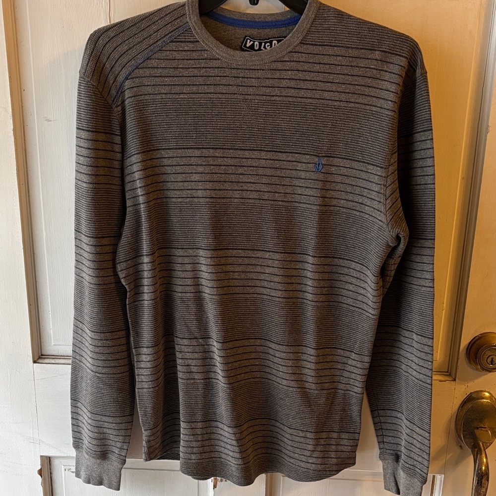 Volcom Charcoal and Black Striped Thermal